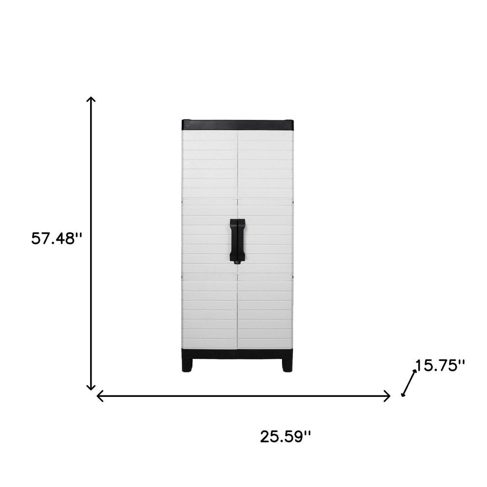 26" Gray Plastic Square Accent Cabinet With Two Doors