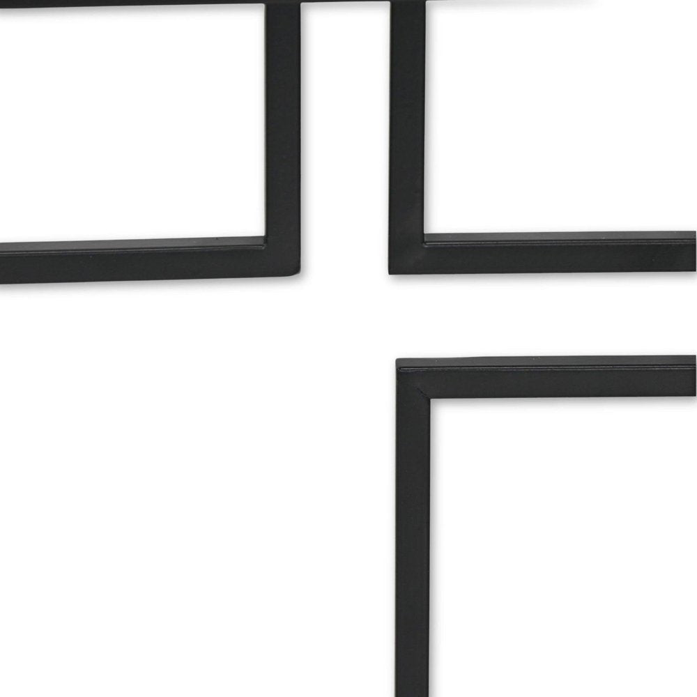 24" X 24" Black Metal Square Abstract Hanging Wall Decor