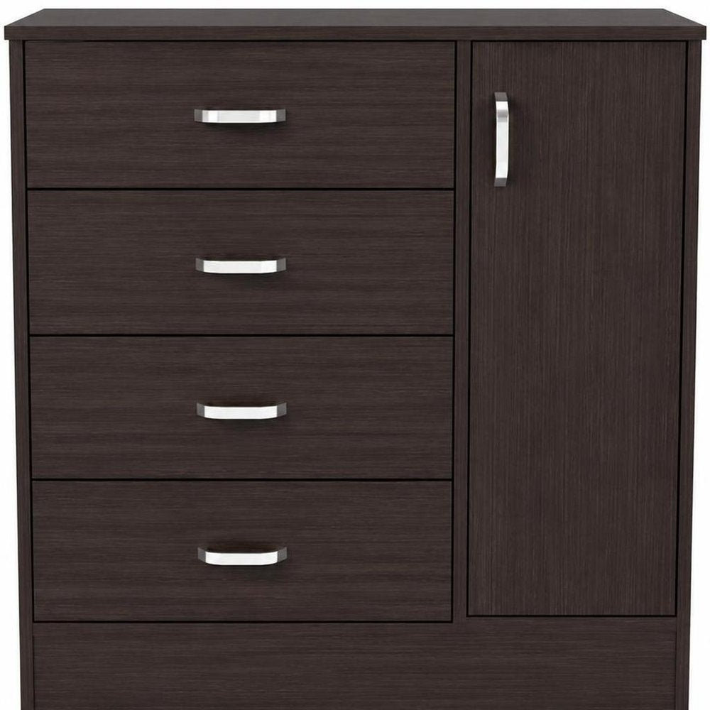 Set Of Two 31" Brown Wood Four Drawer Combo Dresser
