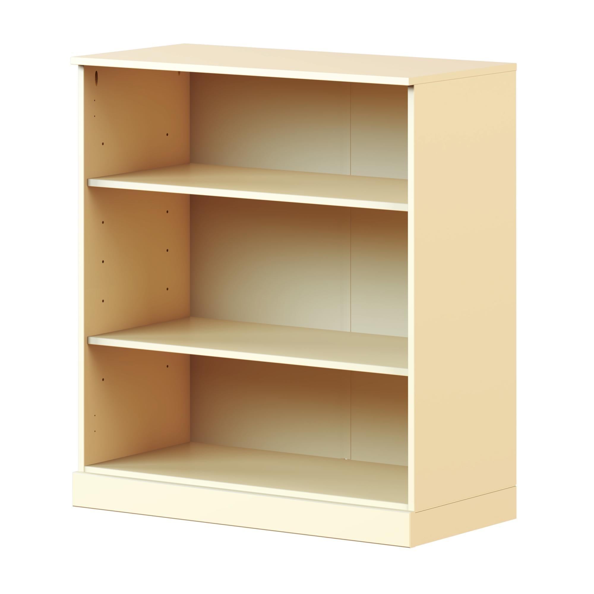 36" Yellow Solid Wood Adjustable Three Tier Library Bookcase