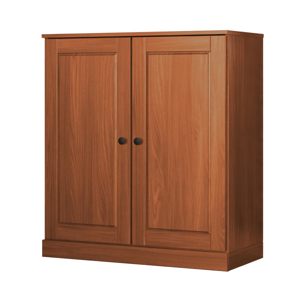 32" Coffee Solid Wood Accent Cabinet With Two Doors