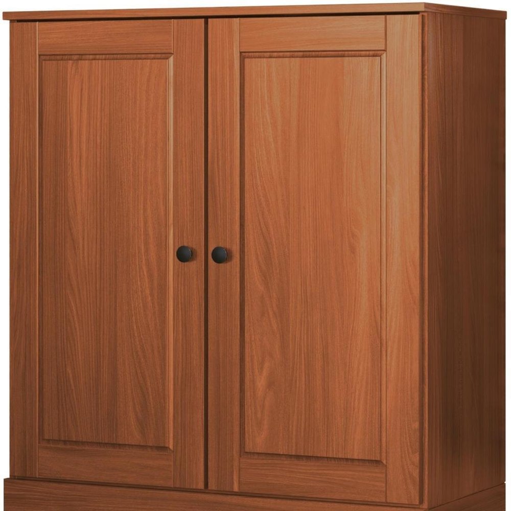 32" Coffee Solid Wood Accent Cabinet With Two Doors