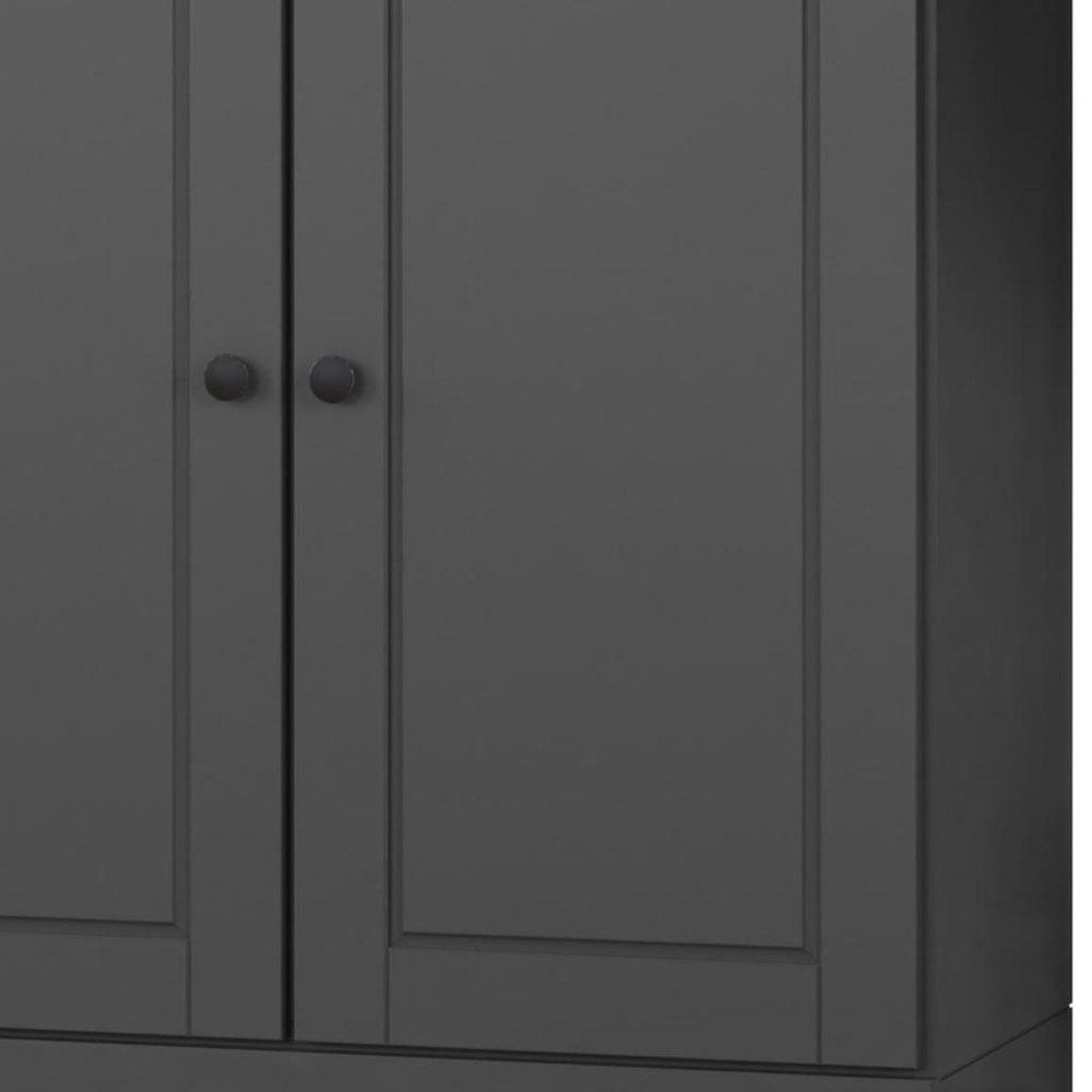 32" Gray Solid Wood Accent Cabinet With Two Doors