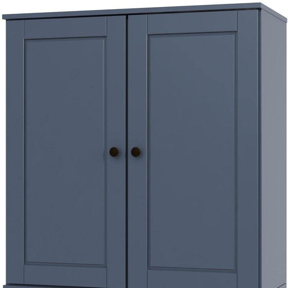 32" French Blue Solid Wood Accent Cabinet With Two Doors