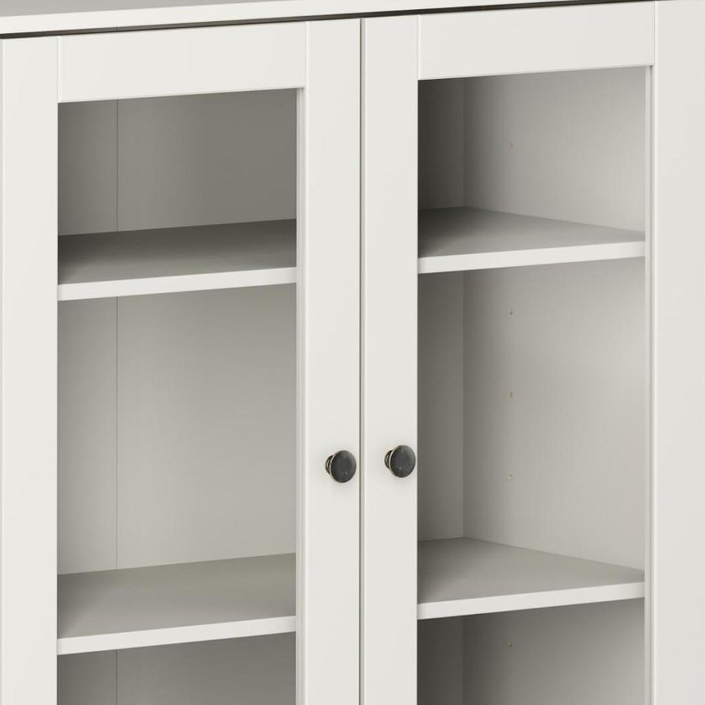 32" Off White Solid Wood Accent Cabinet With Two Doors