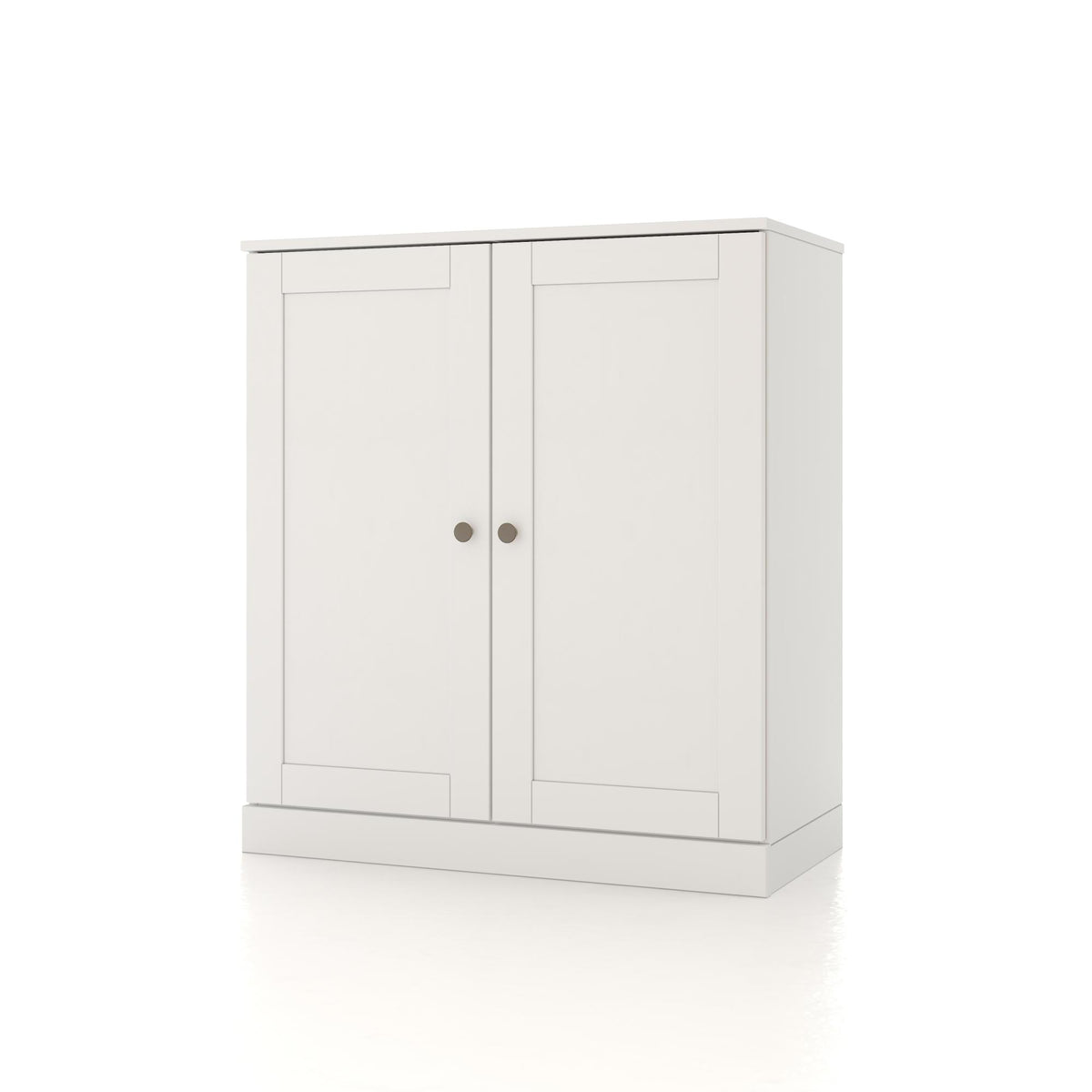 32" White Solid Wood Shaker Style Double Door Linen Cabinet