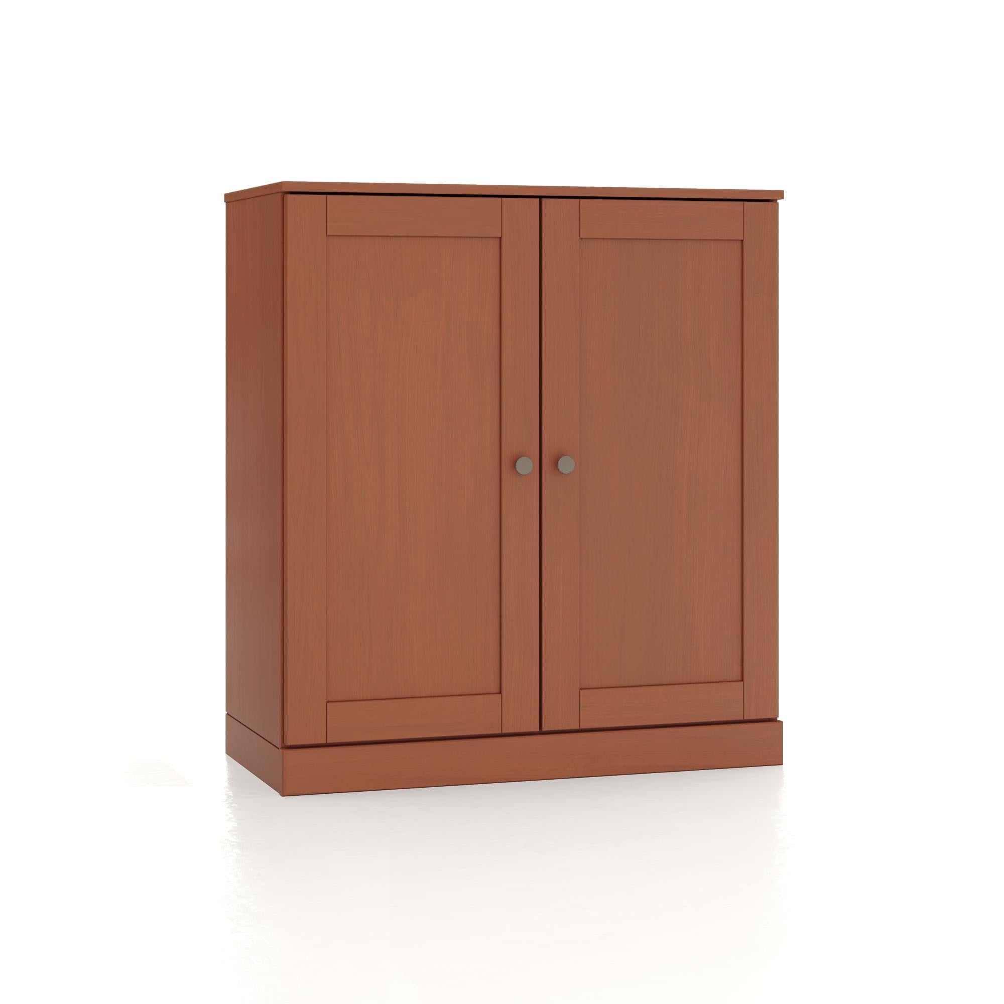 32" Coffee Solid Wood Shaker Style Double Door Linen Cabinet