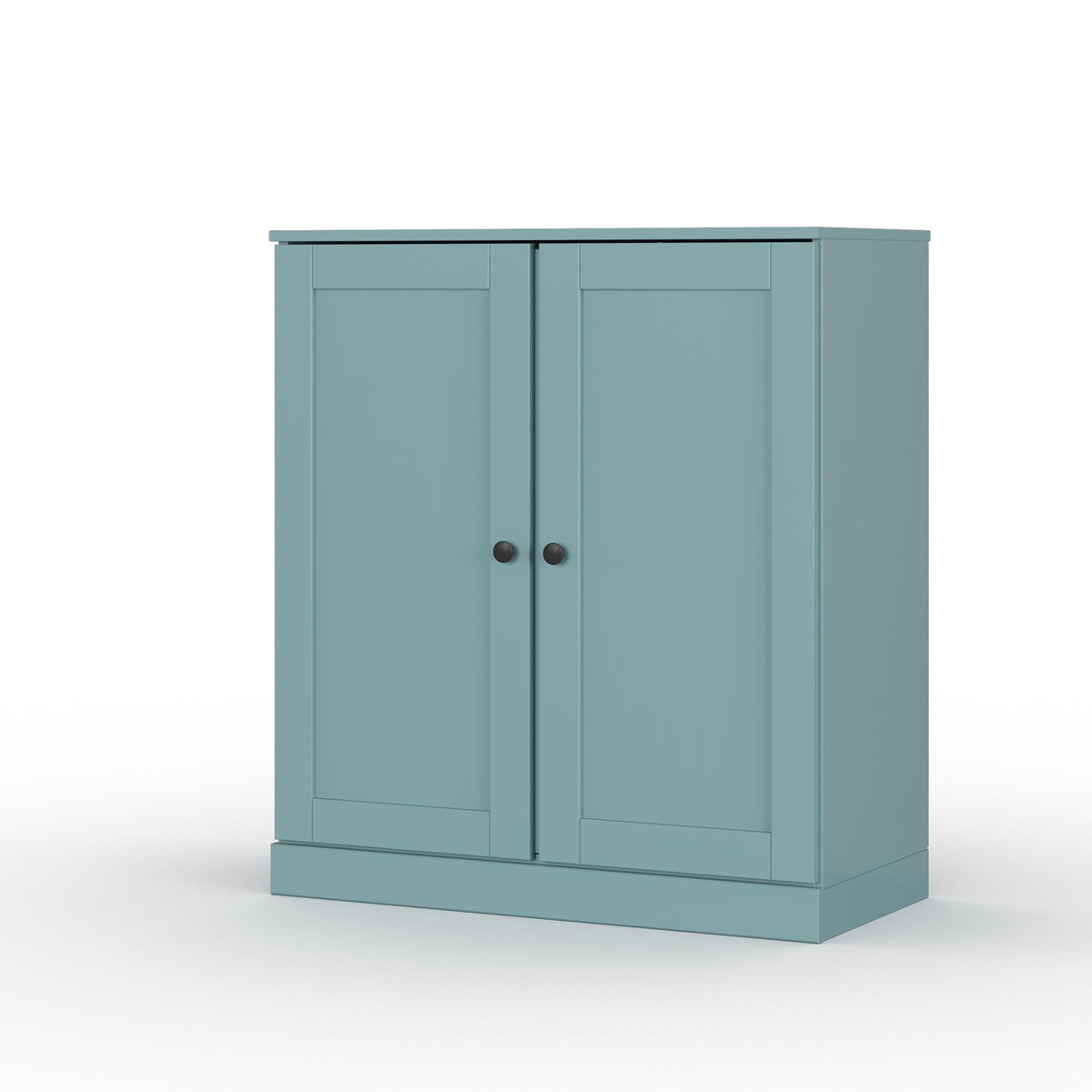 32" Aqua Solid Wood Shaker Style Double Door Linen Cabinet
