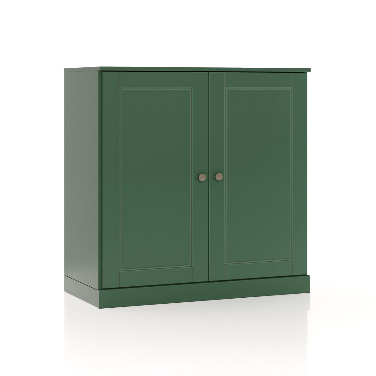 32" Green Solid Wood Raised Panel Double Door Linen Cabinet