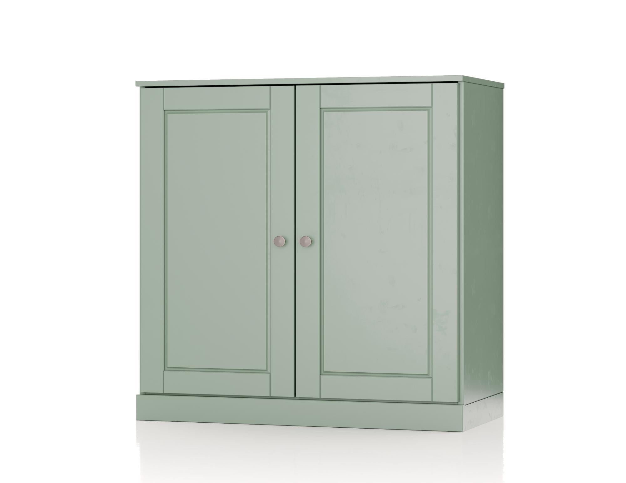 32" Sage Solid Wood Raised Panel Double Door Linen Cabinet