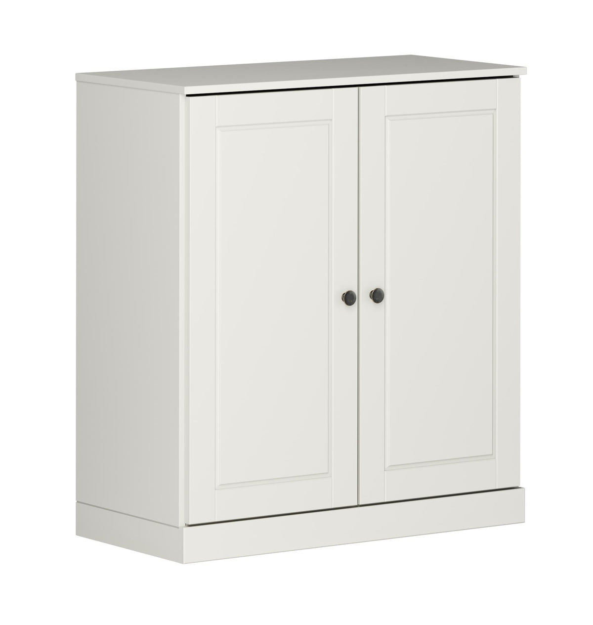 32" Off White Solid Wood Raised Panel Double Door Linen Cabinet