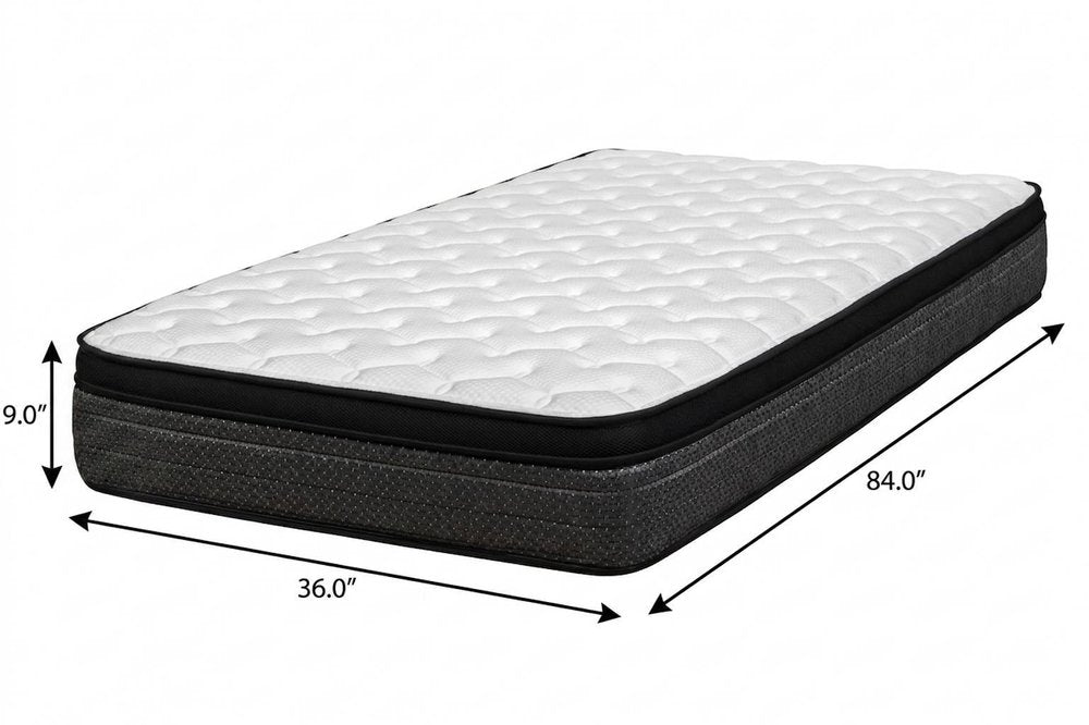 9" Twin Foam Medium Euro Top Foam Mattress