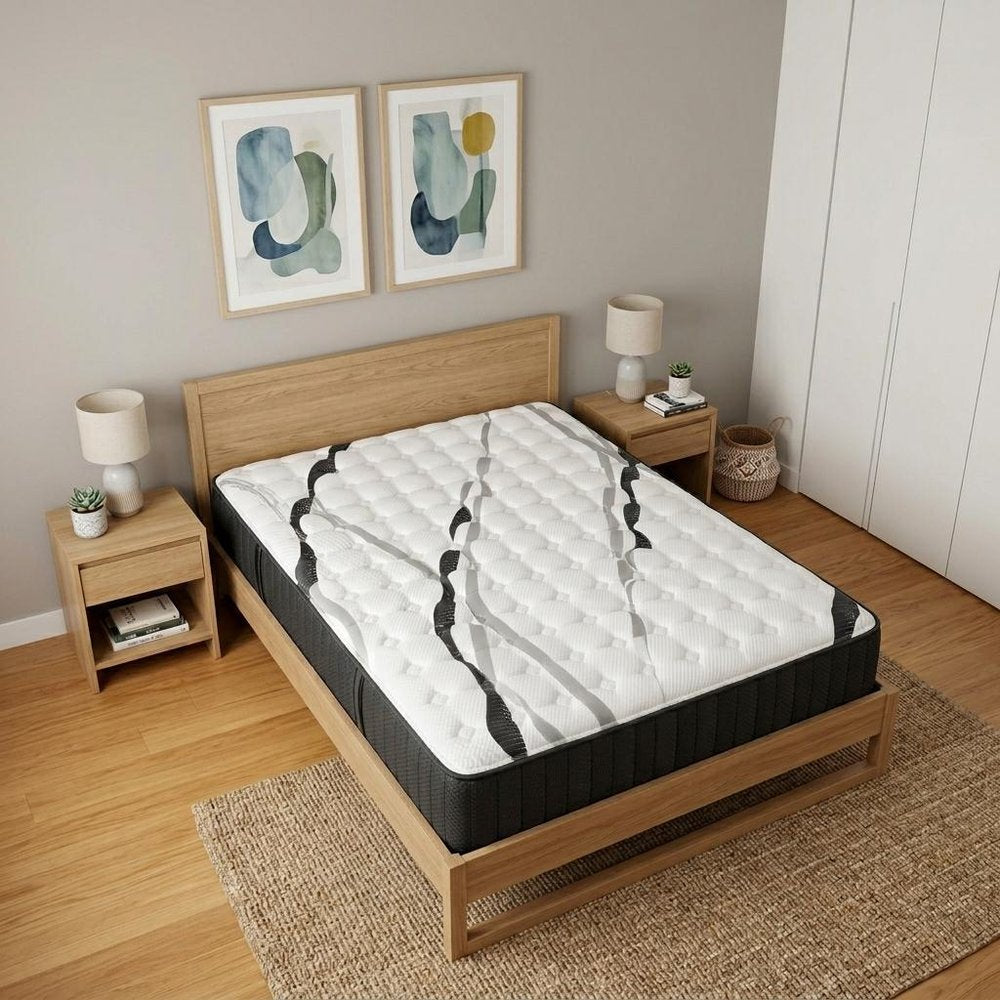14" Graphite And Titanium Infused Twin Gel Memory Foam Firm Hybrid Mattress