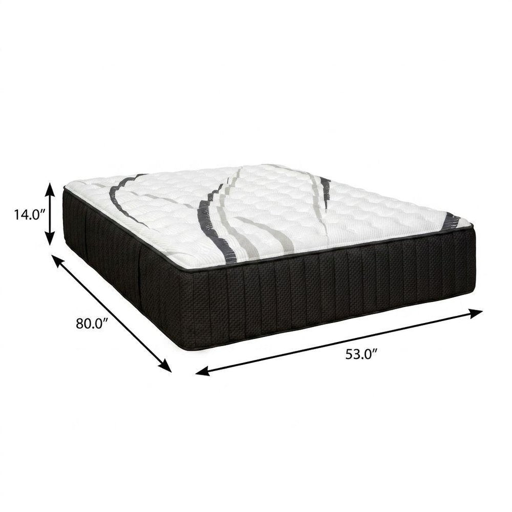 14" Graphite And Titanium Infused Twin Gel Memory Foam Firm Hybrid Mattress