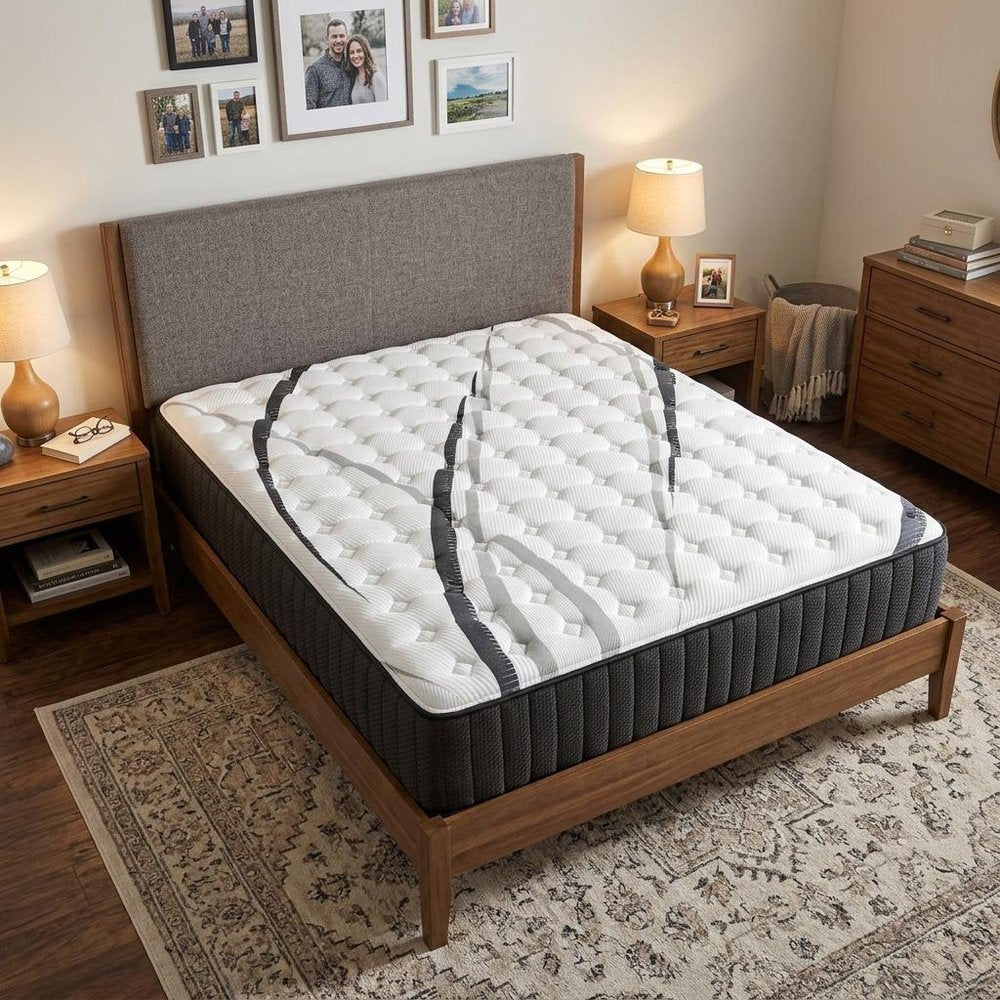 14" Graphite And Titanium Infused Twin Gel Memory Foam Firm Hybrid Mattress