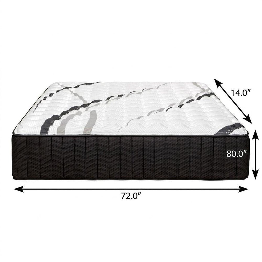 14" Graphite And Titanium Infused Twin Gel Memory Foam Firm Hybrid Mattress