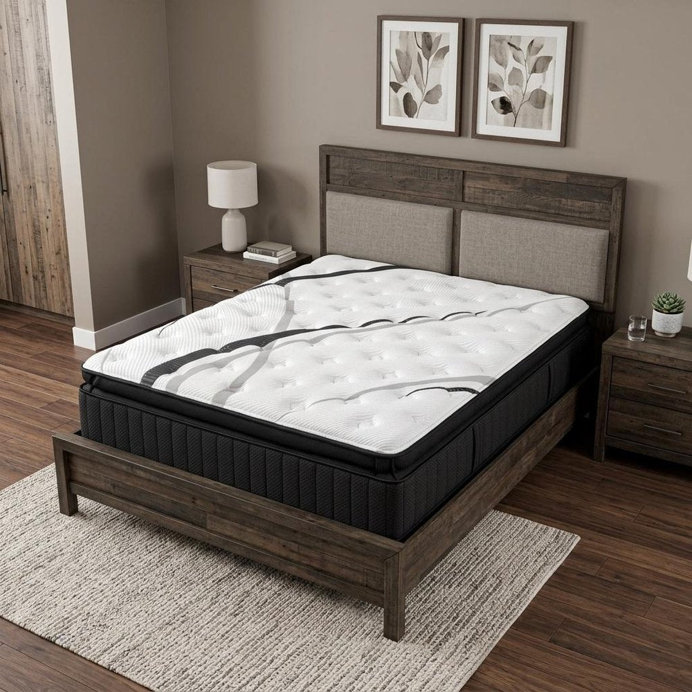 16" Graphite And Titanium Infused Twin Gel Memory Foam Ultra plush Hybrid Mattress