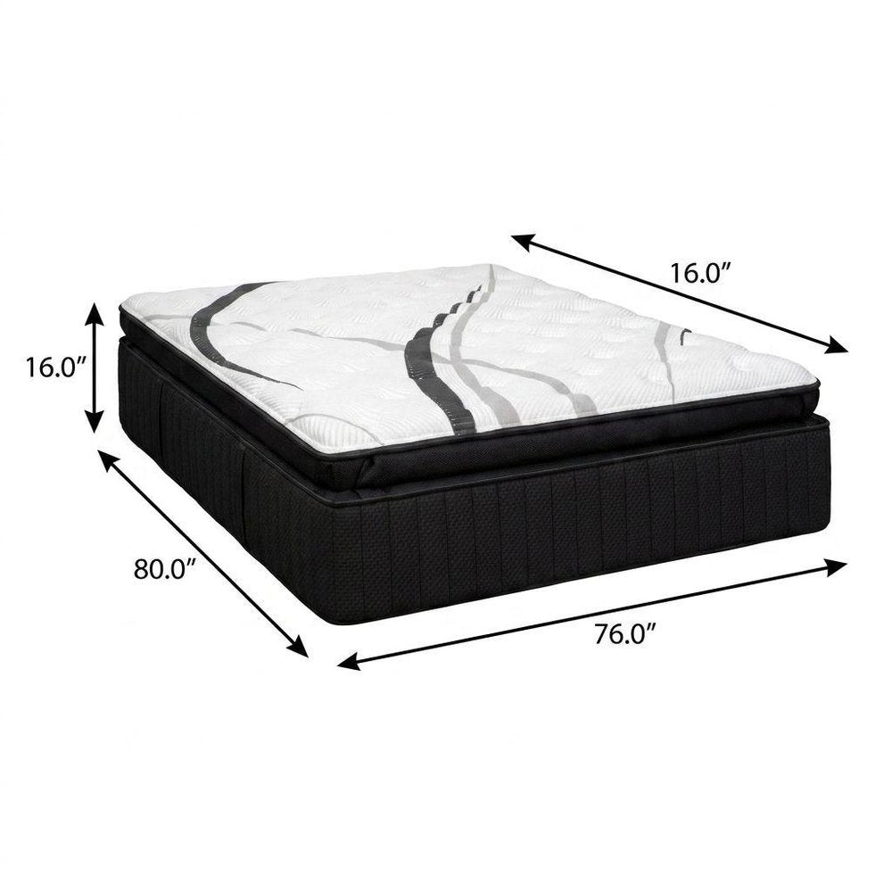 16" Graphite And Titanium Infused Twin Gel Memory Foam Ultra plush Hybrid Mattress