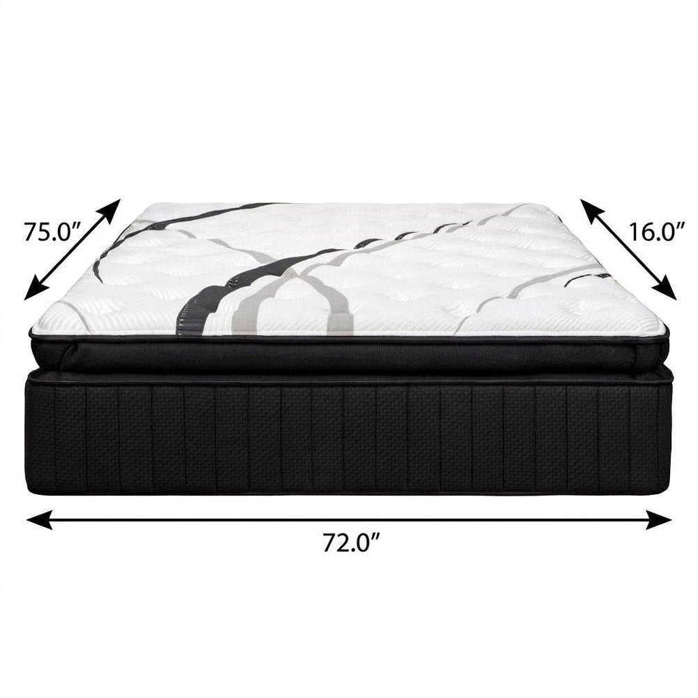 16" Graphite And Titanium Infused Twin Gel Memory Foam Ultra plush Hybrid Mattress