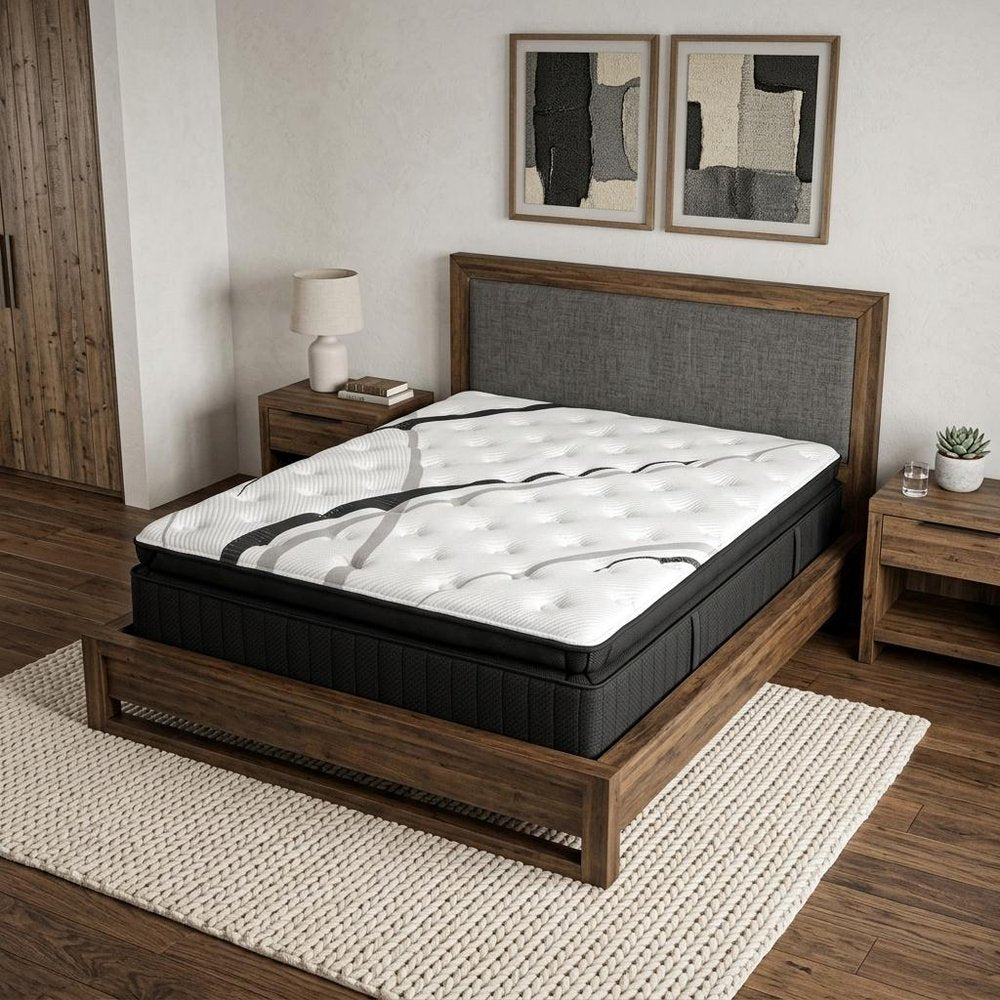 16" Graphite And Titanium Infused Twin Gel Memory Foam Ultra plush Hybrid Mattress