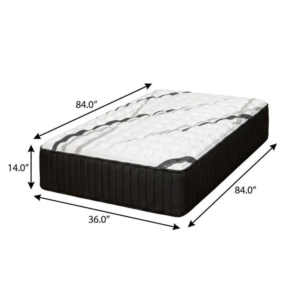 14" Graphite And Titanium Infused Twin Gel Memory Foam Medium Hybrid Mattress