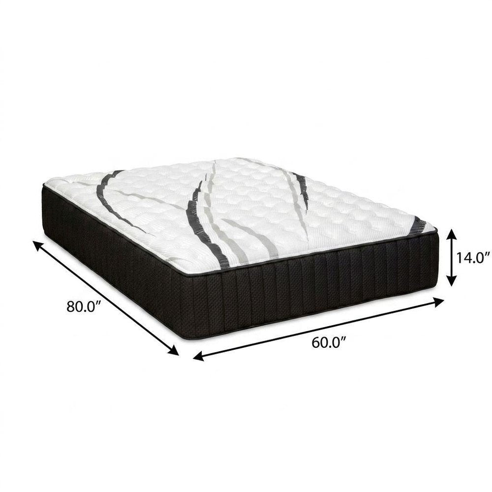 14" Graphite And Titanium Infused Twin Gel Memory Foam Medium Hybrid Mattress