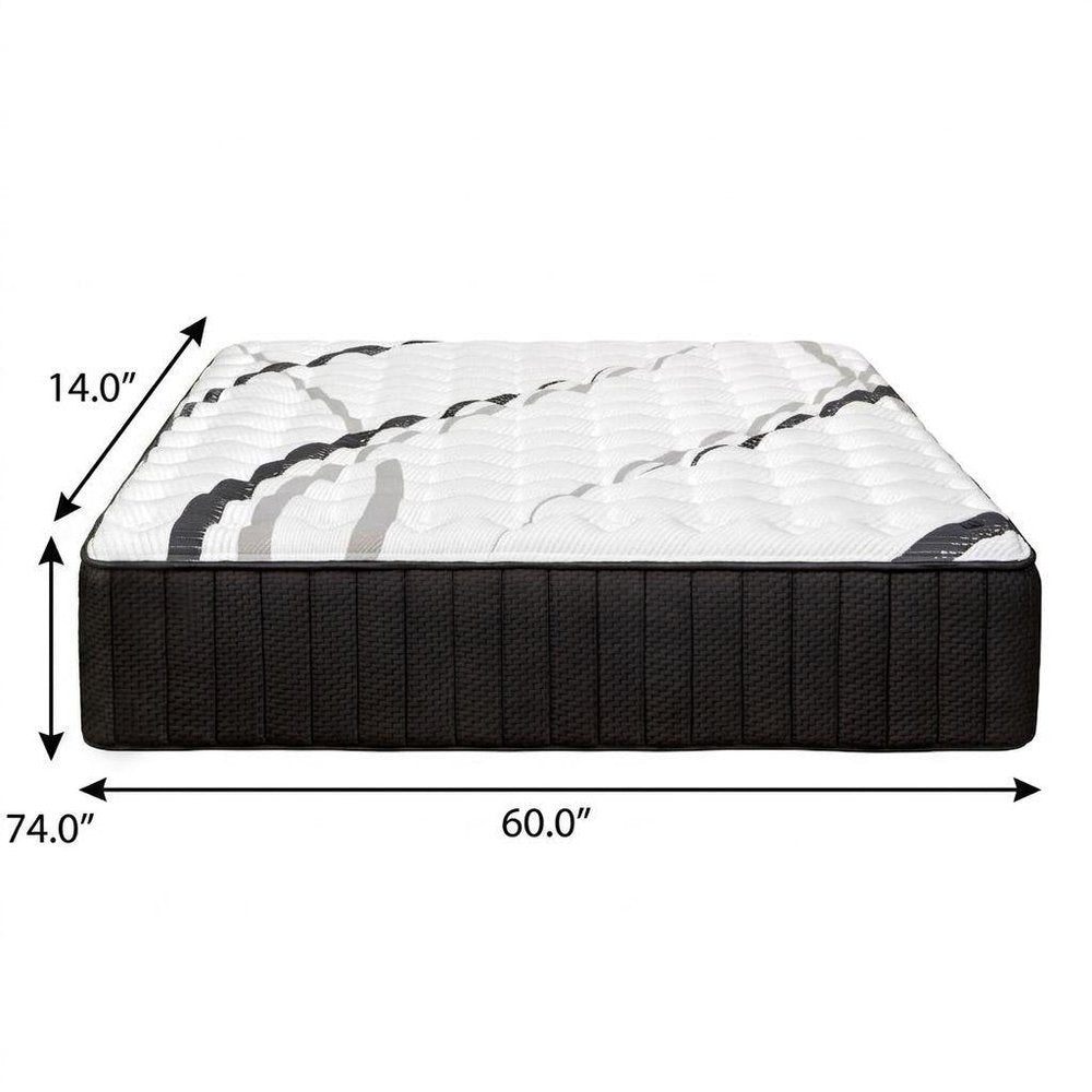14" Graphite And Titanium Infused Twin Gel Memory Foam Medium Hybrid Mattress