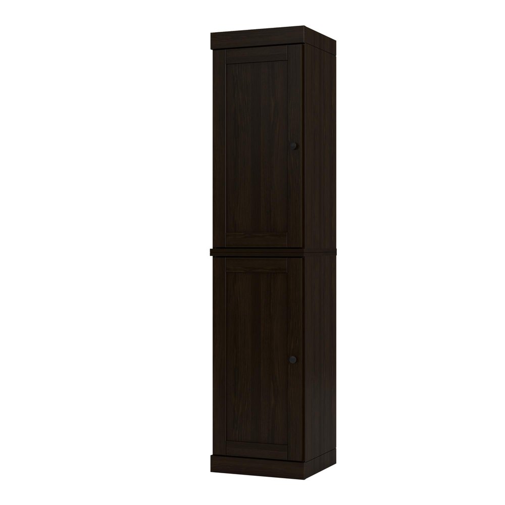 72" Espresso Solid Wood Two Door Pantry Or Storage Closet