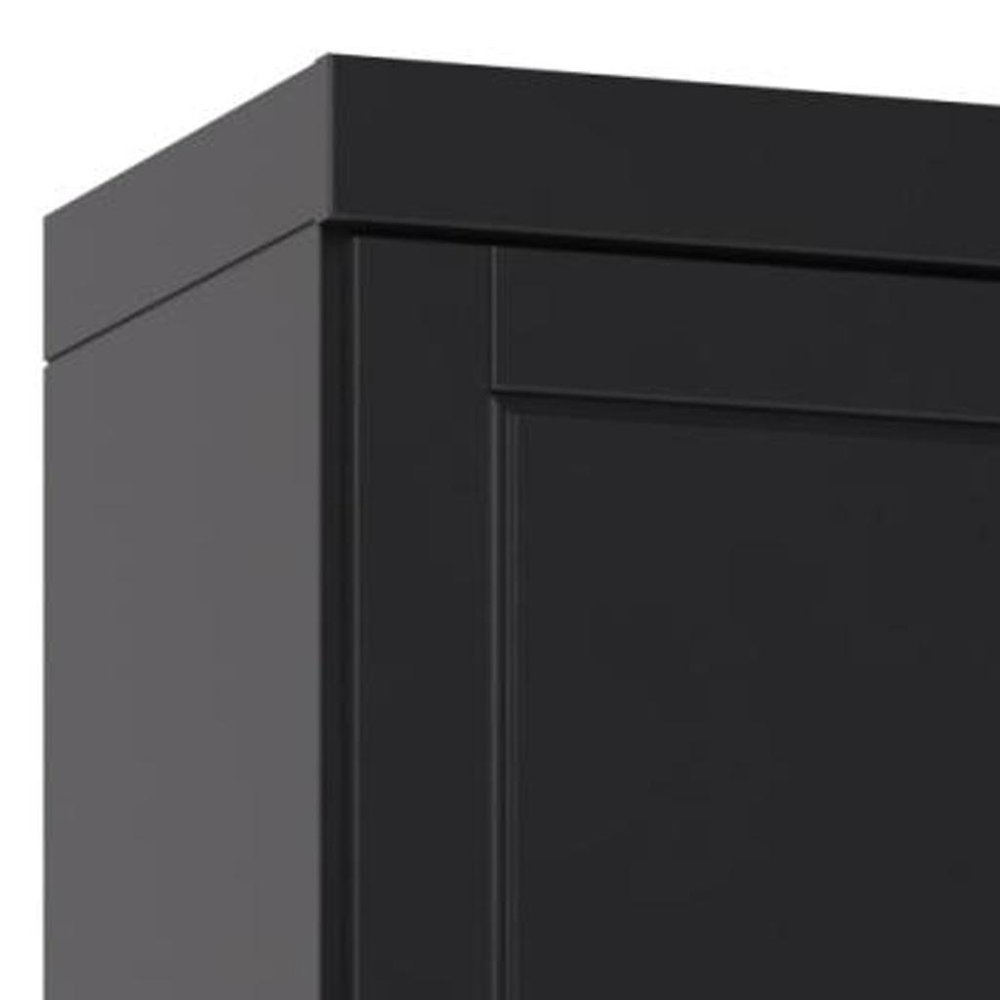 72" Black Solid Wood Two Door Pantry Or Storage Closet