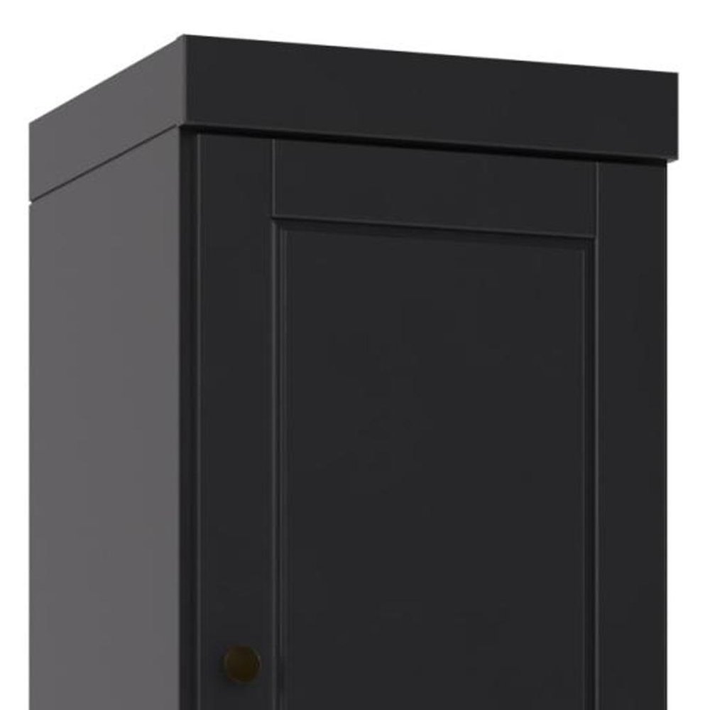 72" Black Solid Wood Two Door Pantry Or Storage Closet