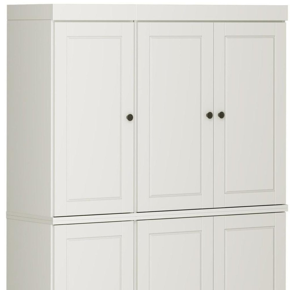 72" Off White Solid Wood 8 Pantry Or Storage Closet