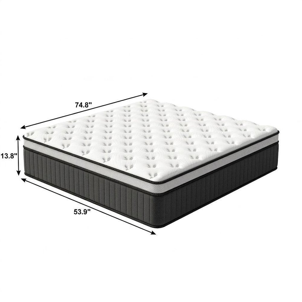 14" Full Double Memory Foam Medium Euro Top Hybrid Mattress