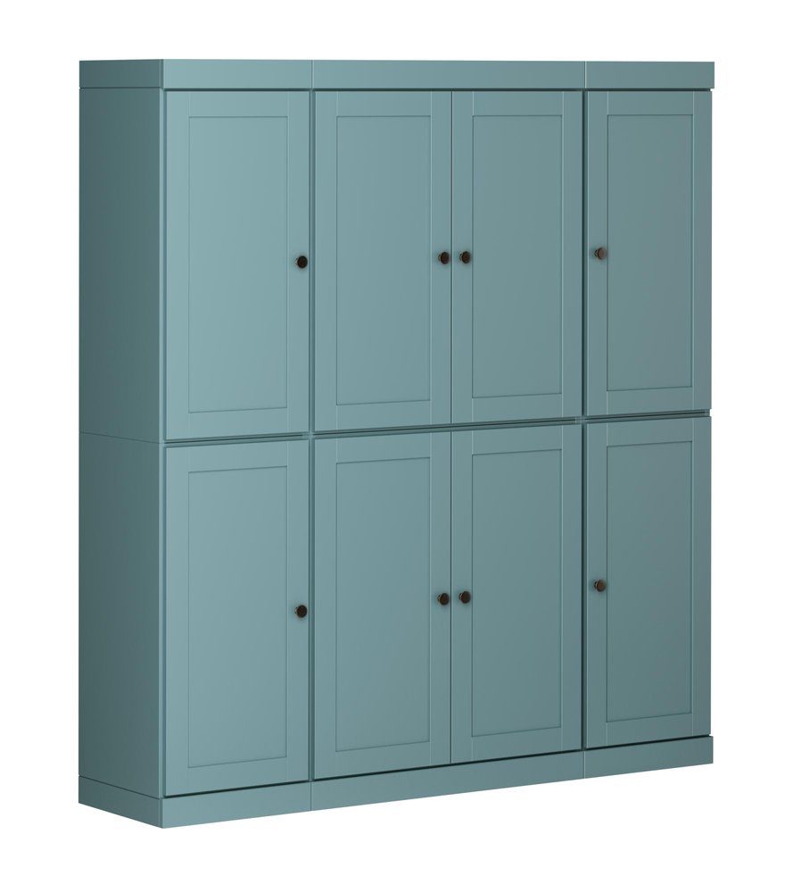 72" Green Solid Wood 8 Two Drawer Pantry Or Storage Closet