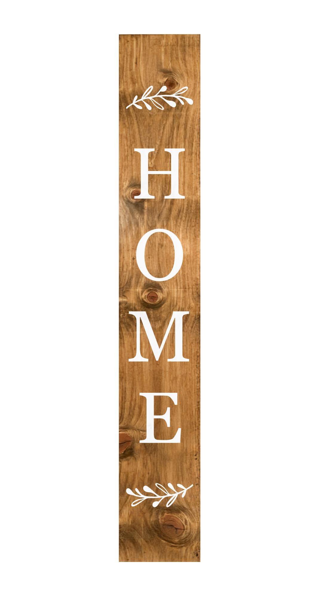 47" Natural And White Solid Wood Home Porch Sign