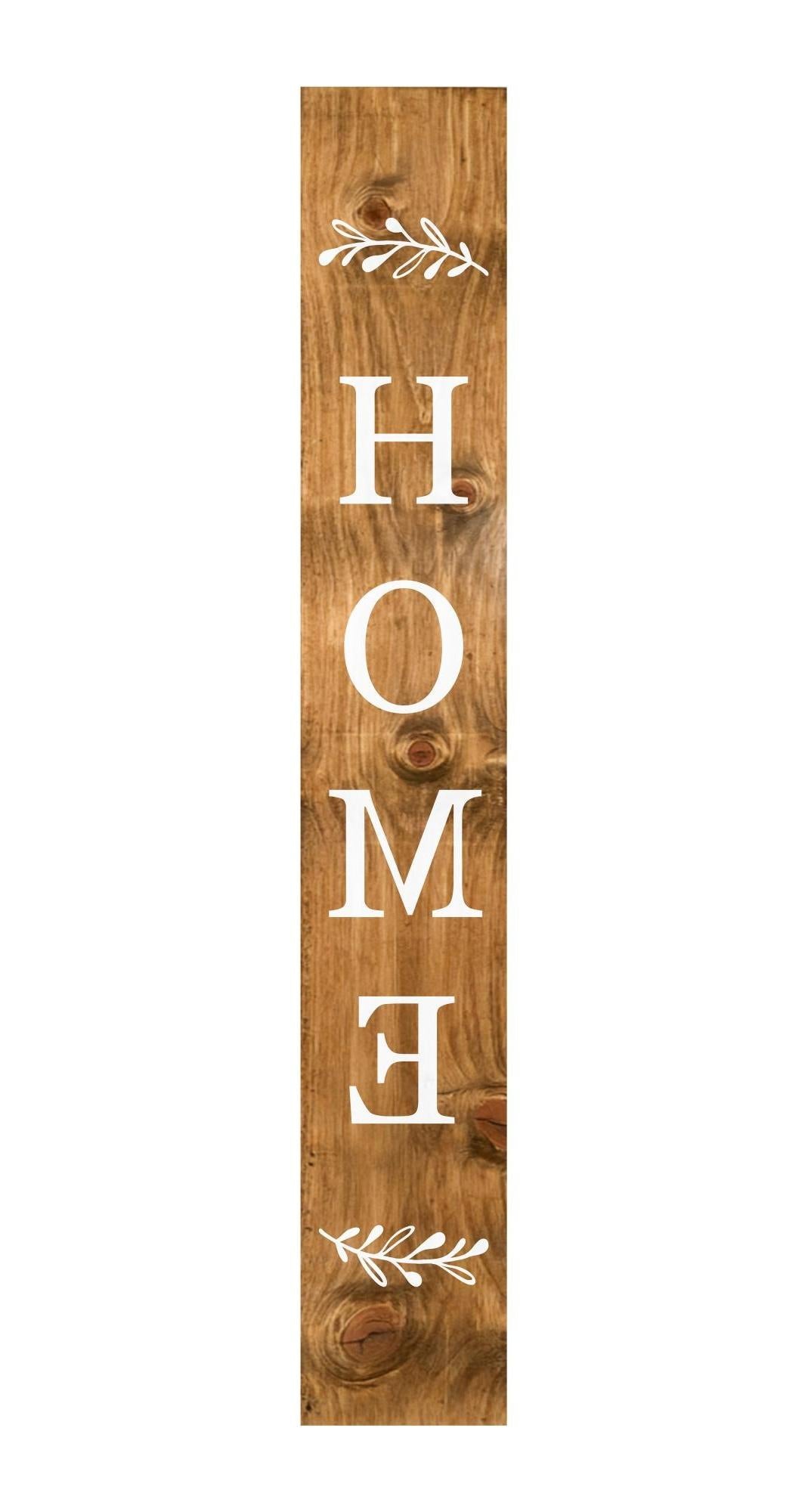 59" Natural And White Solid Wood Home Porch Sign