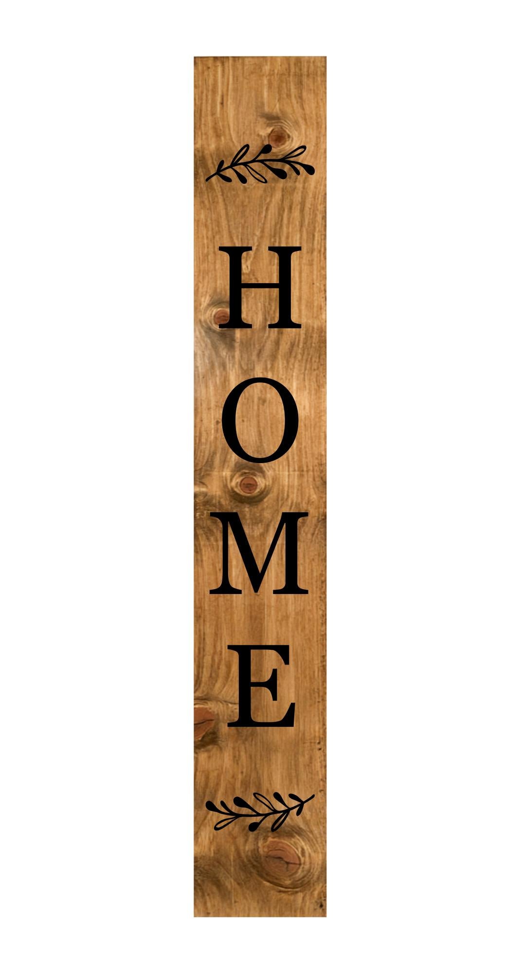 47" Black And Natural Solid Wood Home Porch Sign
