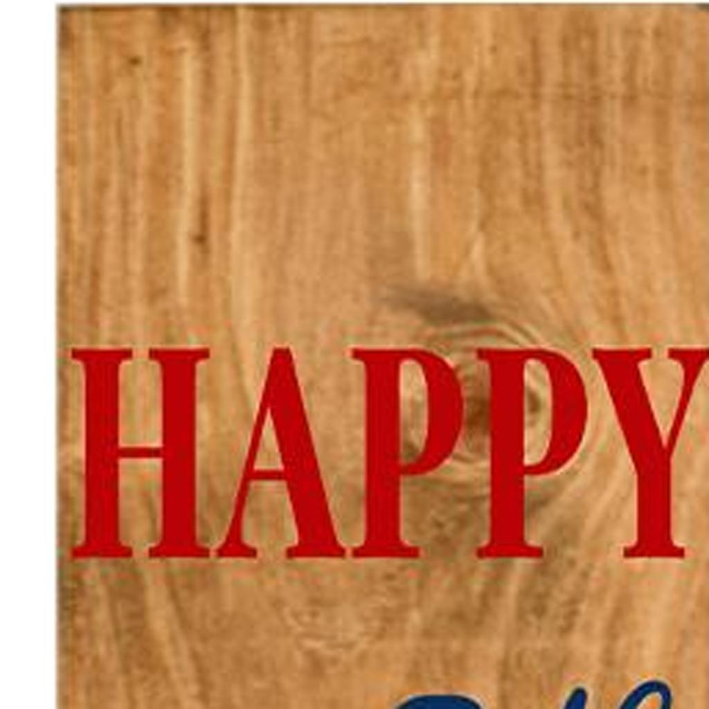 47" Natural Red White And Blue Solid Wood Happy July 4th Porch Sign