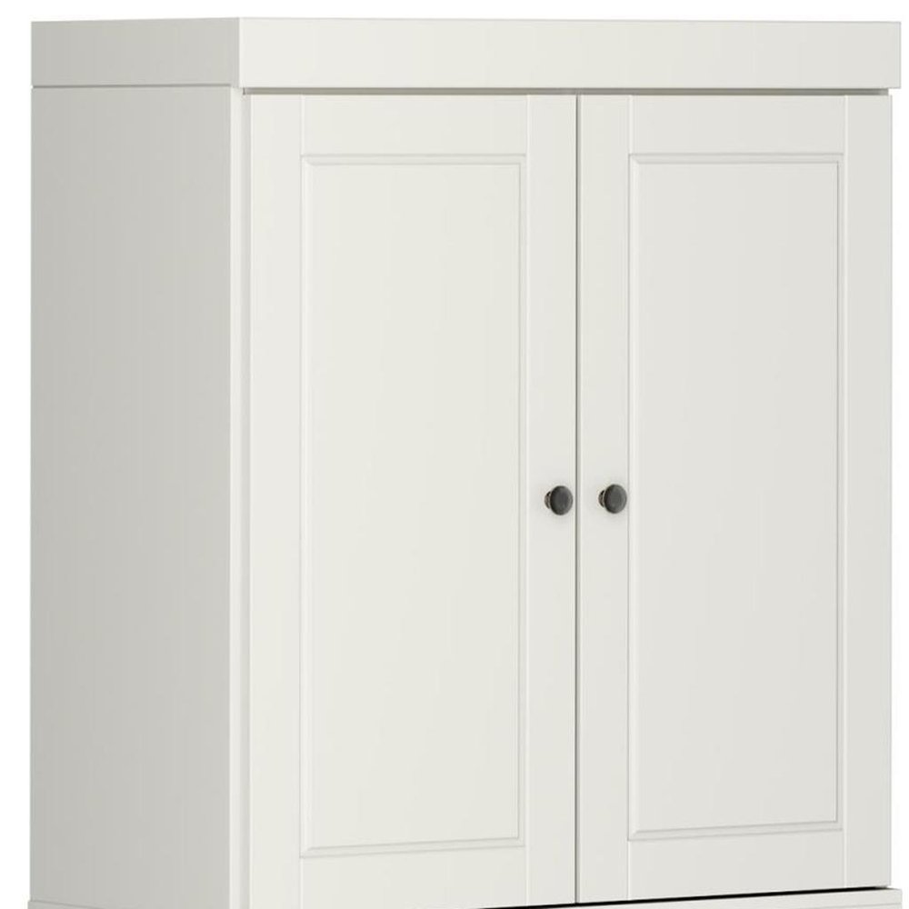 72" Off White Solid Wood Four Door Pantry Or Storage Closet