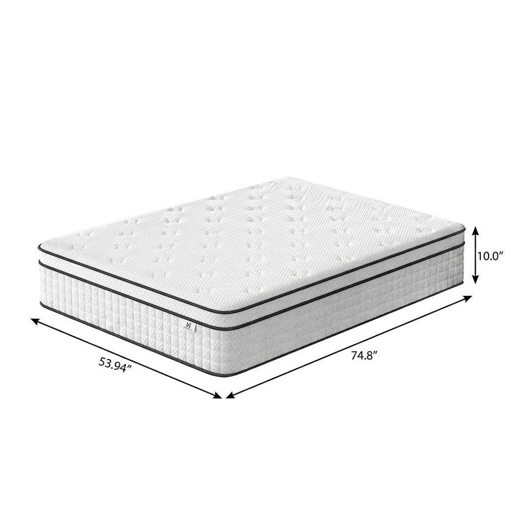 10" Full Double Gel Memory Foam Medium Check Hybrid Mattress