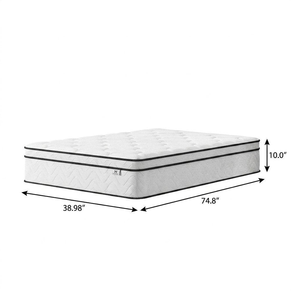 10" Twin Gel Memory Foam Medium Chevron Hybrid Mattress