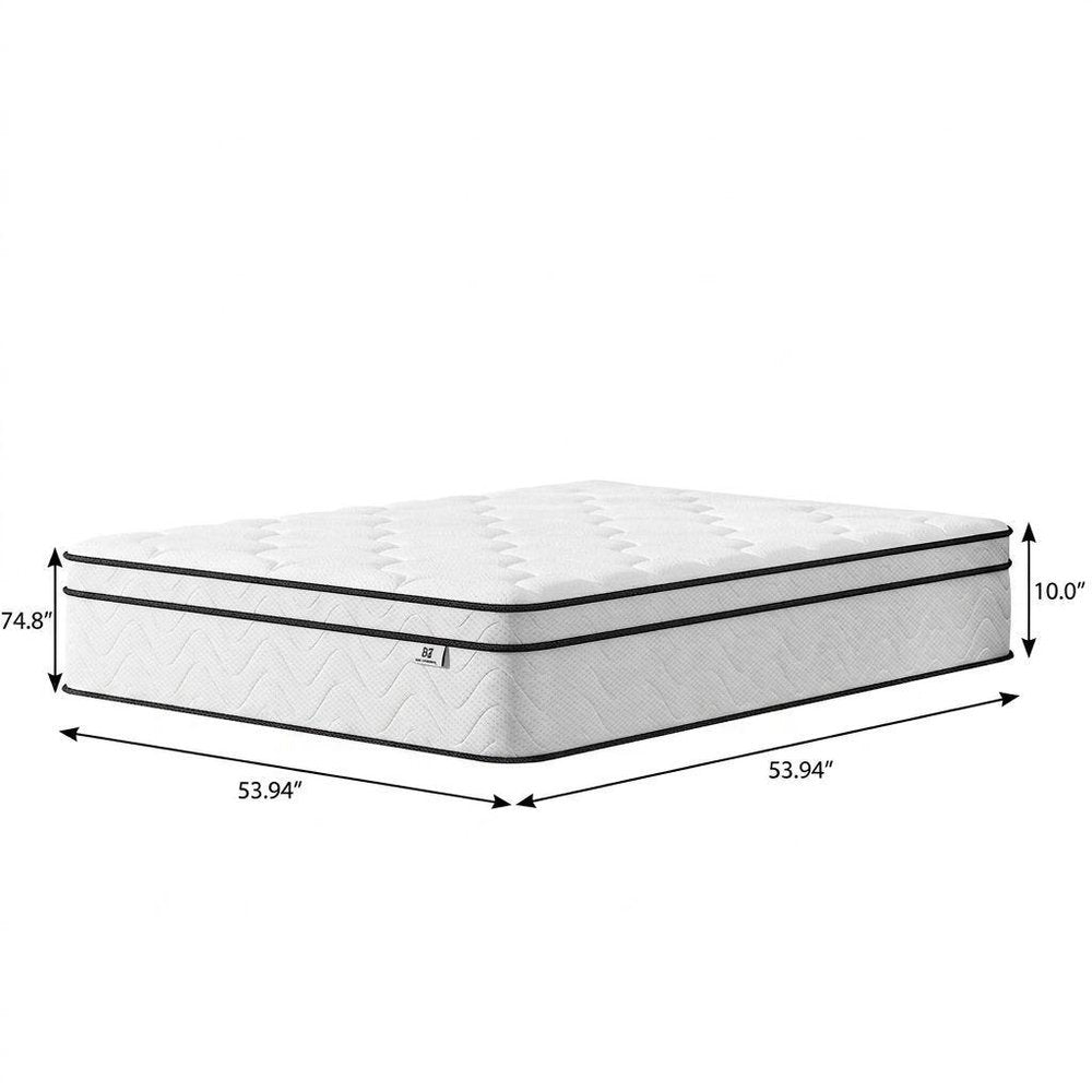 10" Twin Gel Memory Foam Medium Chevron Hybrid Mattress