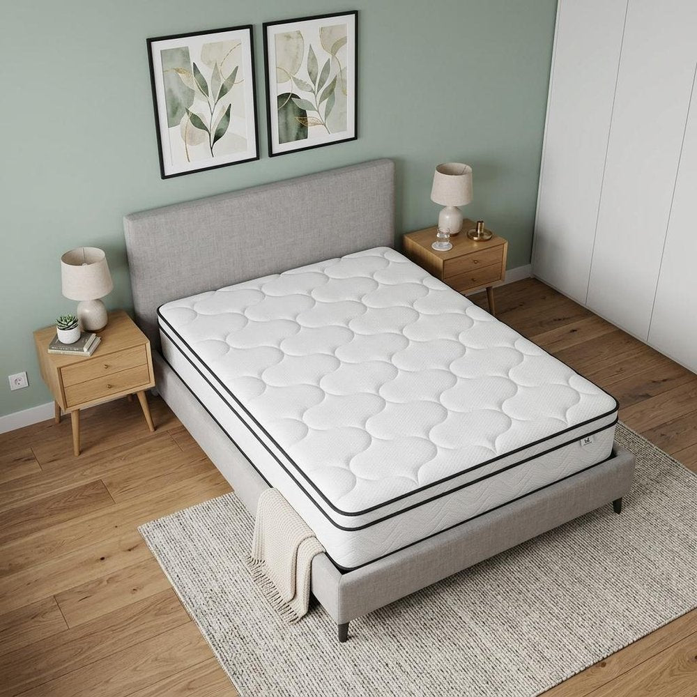 10" Twin Gel Memory Foam Medium Chevron Hybrid Mattress