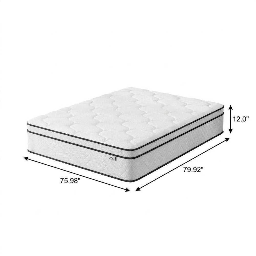 12" King Gel Memory Foam Medium Chevron Hybrid Mattress