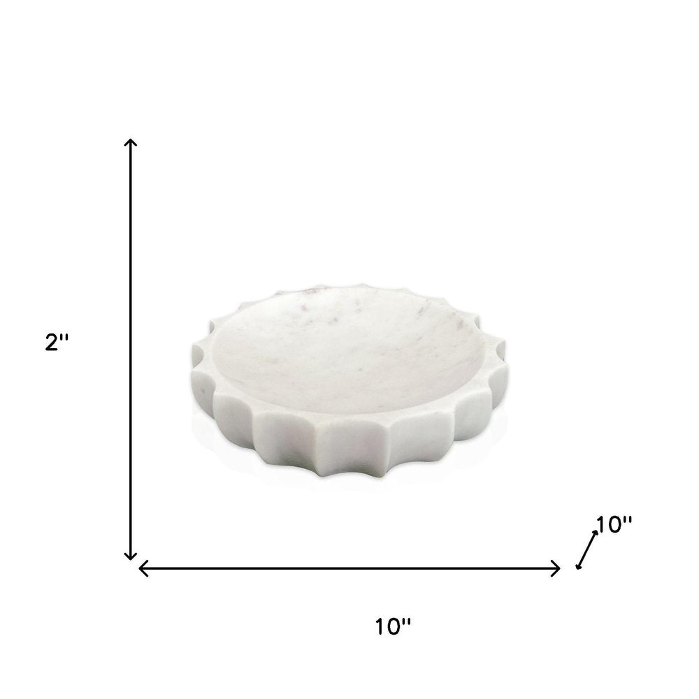 2" Cream Marble Decorative Bowl