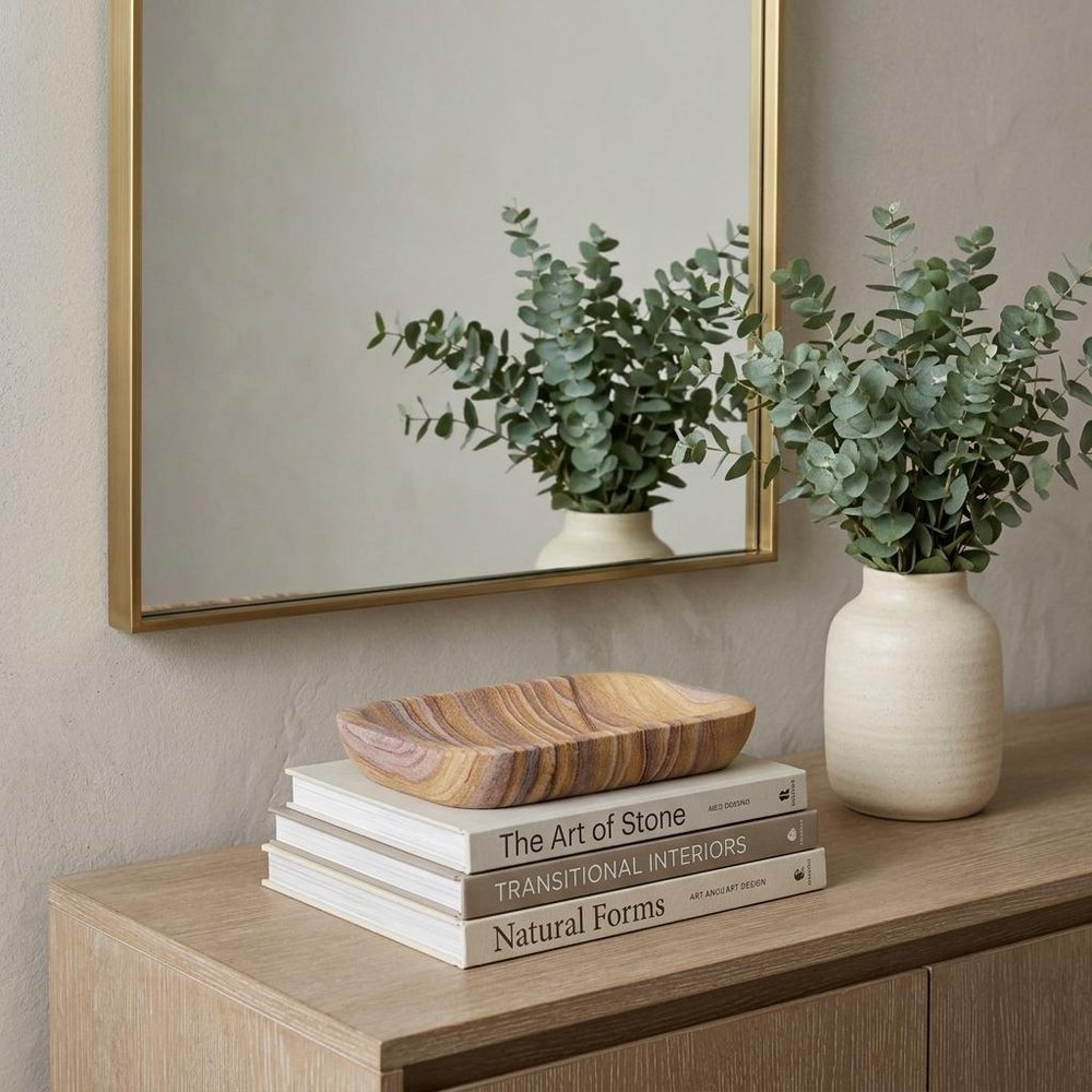2" Taupe Stone Decorative Bowl