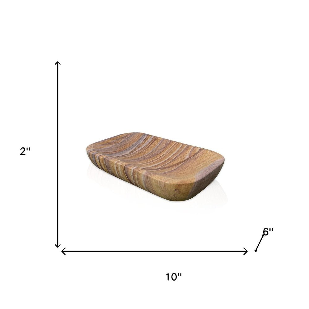 2" Taupe Stone Decorative Bowl