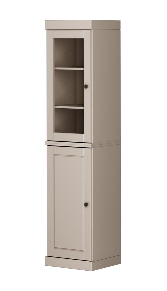 72" Beige Solid Wood Two Door Pantry Or Storage Closet