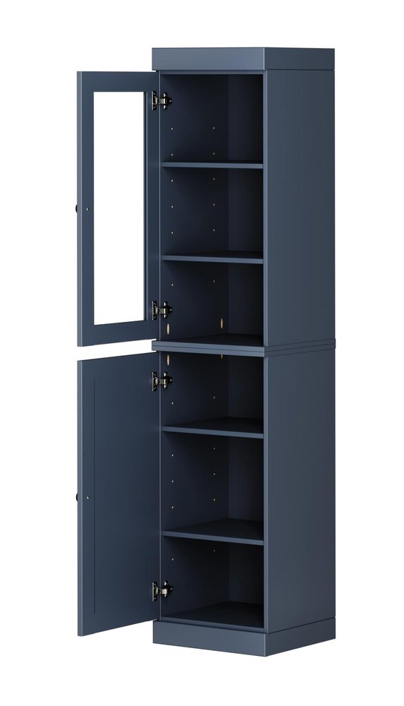 72" French Blue Solid Wood Two Door Pantry Or Storage Closet