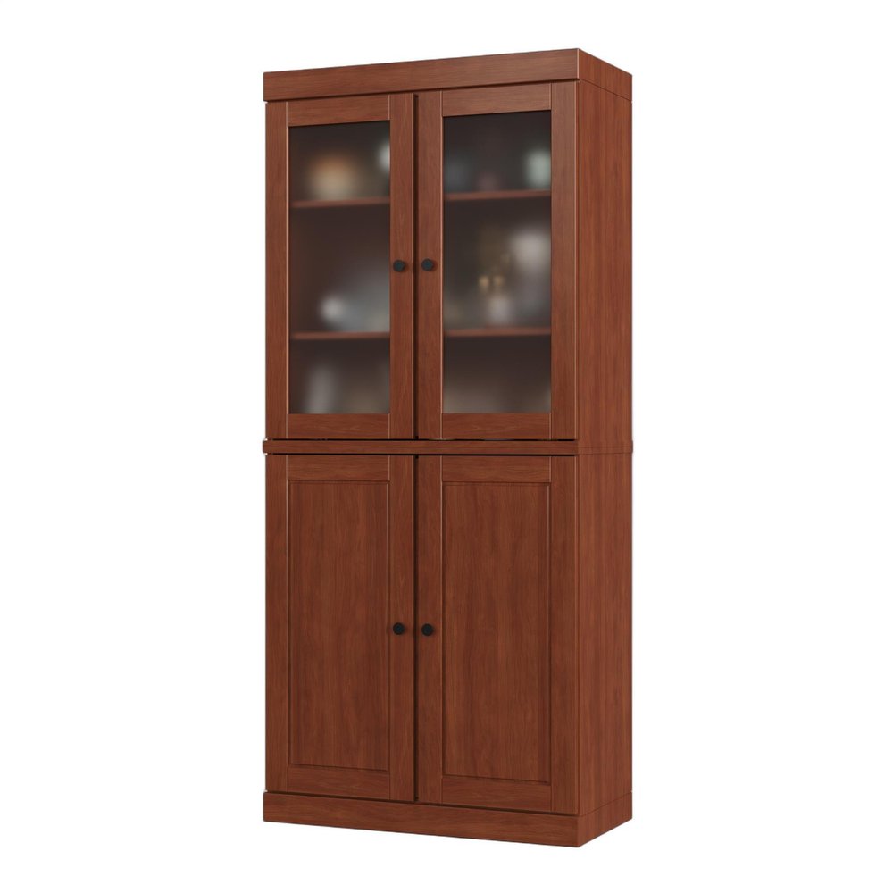 72" Coffee Solid Wood Four Door Two Drawer Pantry Or Storage Closet