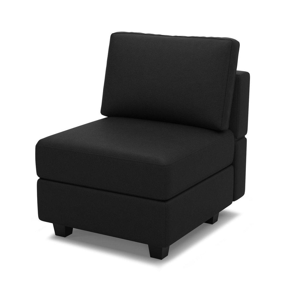 26" Black Faux Leather Lounge Chair With Storage